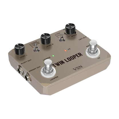 VSN Looper Pedal, Stereo Guitar Loop Pedals  Loop Station Multi-function 11 Types of Play with 10 Minutes Loop Time True Bypass