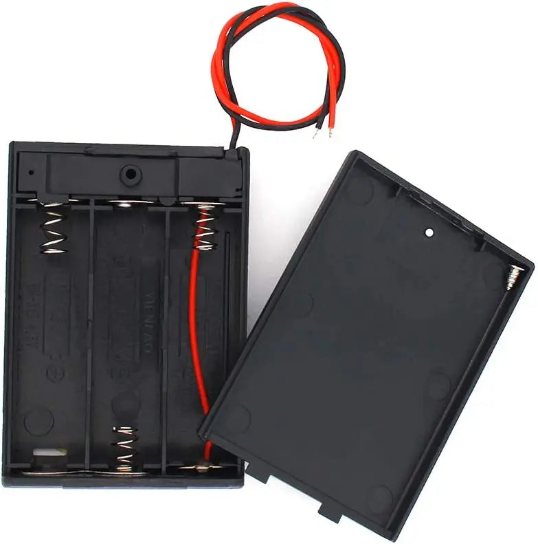 1/2/3/4 Slot AA Battery Holder,1.5V/3V/4.5V/6V AA Battery Box with Leads Wires ON/Off Switch and Screw Cap Case Back Cover