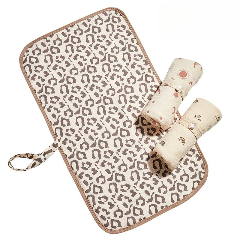Baby Pure Cotton Gauze Waterproof Changing Pad, Washable, Breathable, Portable & Soft for Newborns