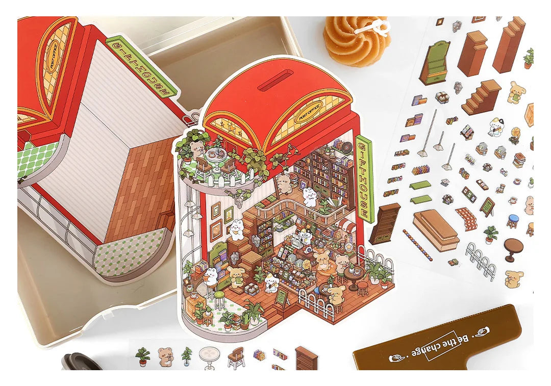 Creative Design Outdoor Scene Sticker for Student Cute Cartoon DIY Decor Landscaping Sticker Scrapbook Journal Student Sticker