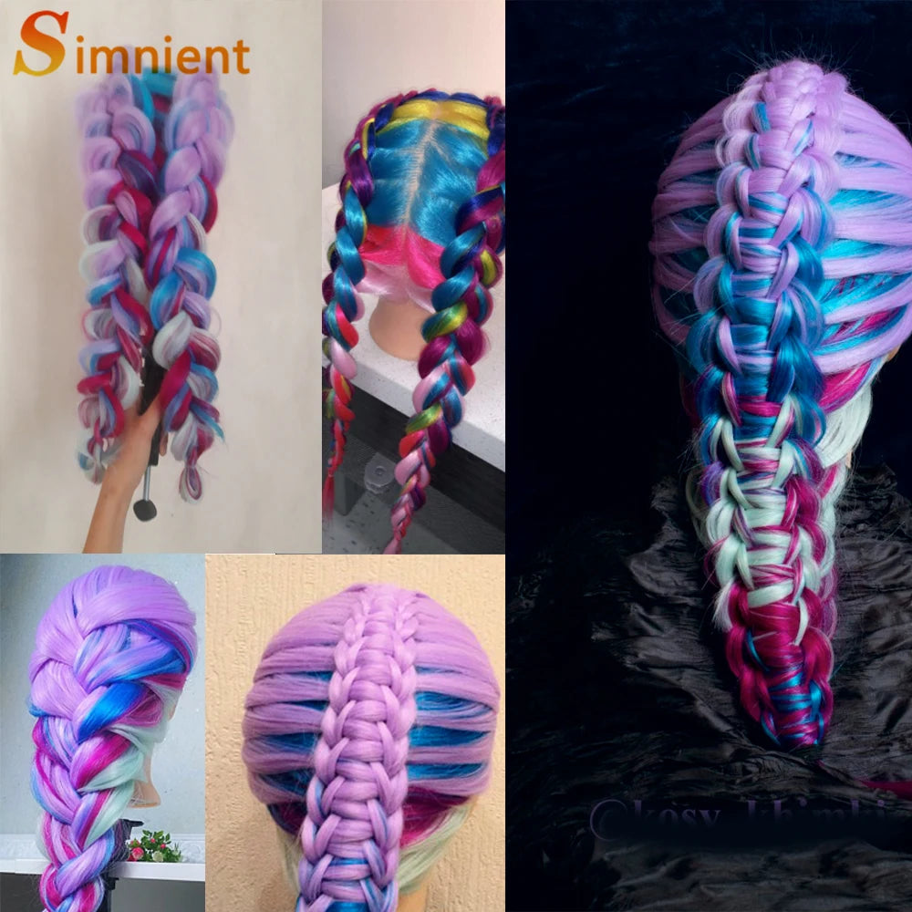 70Cm 100% High Temperature Fiber Blonde Hair Mannequin Head Training Head For Hairstyles Braid Hairdressing Manikin Doll Head