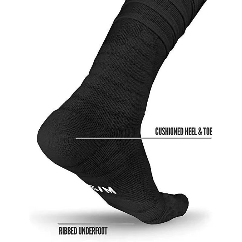Football Socks Extra Long Padded Scrunch Athletic Socks Extra Long Stockings Outdoor Sports Accessories for Men Women