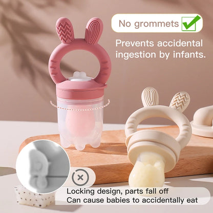 Bunny Animal Design Fruit Feeder Set Breast Milk Freezer Tray Food Soup Silicone Freezer Tray BPA Free Silicone Popsicle Mold