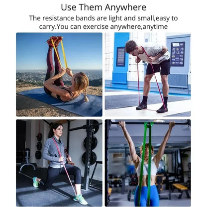 Resistance Bands Exercise Elastic Band Home Yoga Gym Equipment Accessories Sports Power Pull-Up Assist Band Bodybuilding