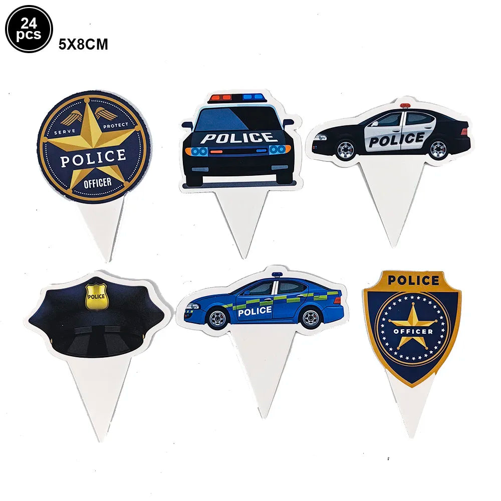 Police Party Birthday Decorations Tableware Police Party Plates Napkins Party Supplies Police Officer Theme Birthday Party Decor