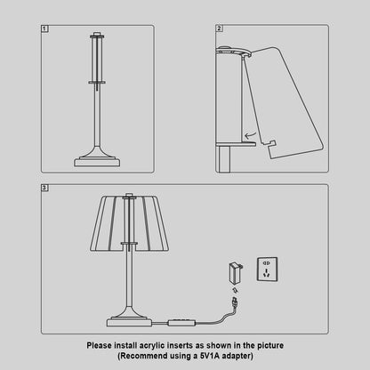 Bedroom bedside lamp USB plug LED table lamp DIY acrylic panel creative lighting mode decorative light