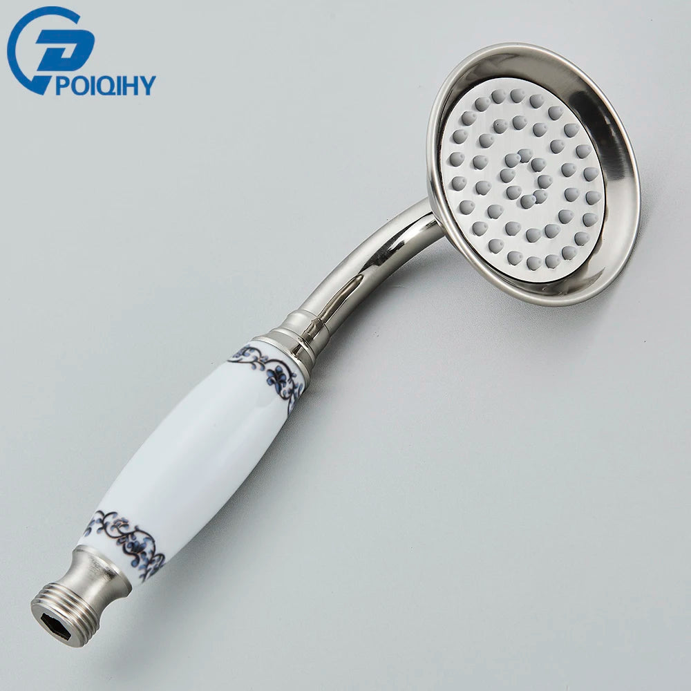 Brushed Nickle Hand Held Shower Head Handshower Head 100% Copper Head Faucet Accessory Single Function Shower Head Shower Hose
