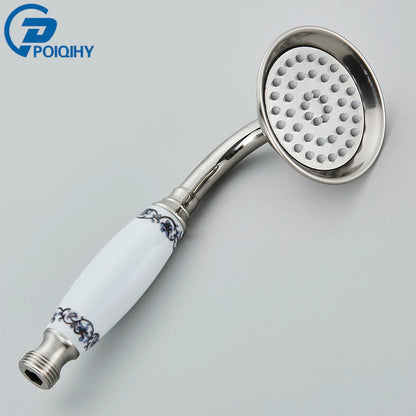Brushed Nickle Hand Held Shower Head Handshower Head 100% Copper Head Faucet Accessory Single Function Shower Head Shower Hose