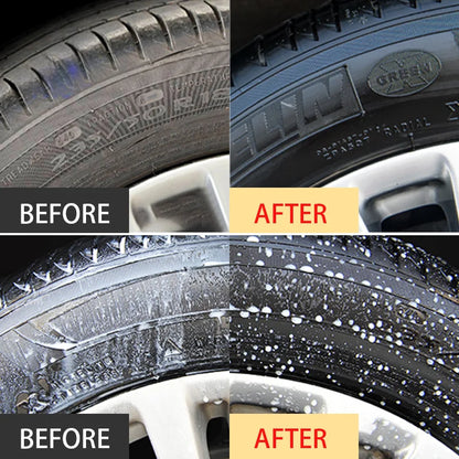 Black Wet Look Tire Shine Dressing -Automotive Clear Coat Tire Dressing Spray for Glossy Wet Tire Look, Vinyl & Plastic, with UV