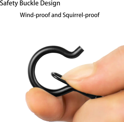 Hanger Hooks with Safety Buckle,Windproof Screw Hooks for Hanging Outdoor String Lights,Ceiling Hooks Plants,Christmas Lights