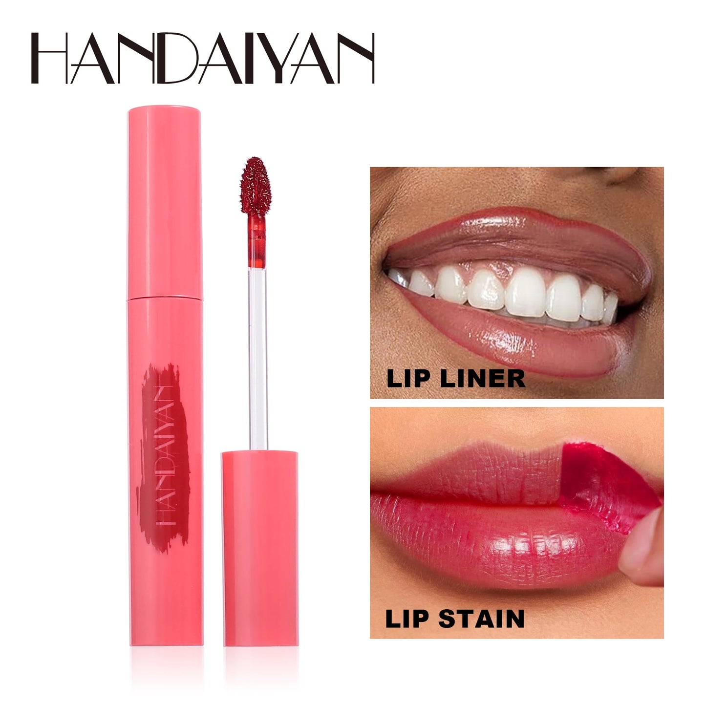 Handaiyan Lip Gloss Longlasting Lip Liner Brown Lipstick Liquid Matte Waterproof Lipgloss Lip Stain Tint Glaze Makeup