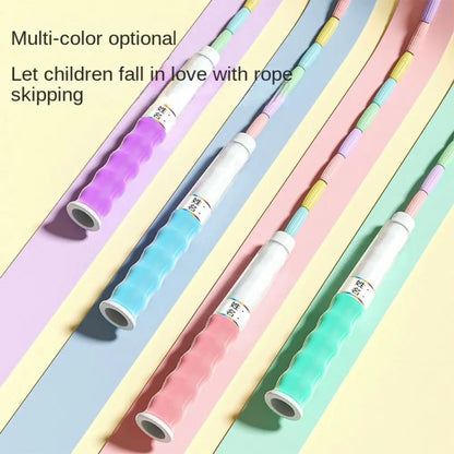 Bamboo Joint Soft Bead Skipping Rope Anti-Skid 2.8m Segmented Fitness Jump Rope Adjustable Environment Protection Sports Rope