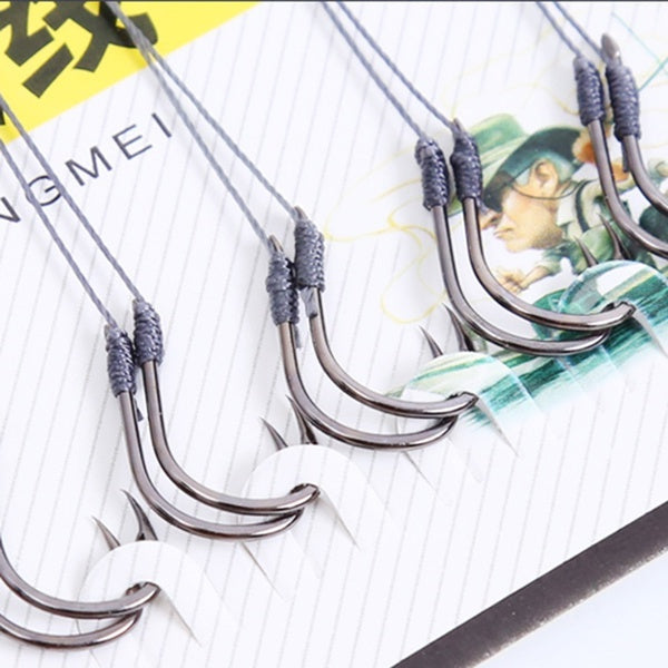 5Pack/50 Hooks Fishs Tool Tied Good Strong Horse Line Double Hook Pair Hook Fishs Hooks Fishing Gear Accessories Sub-line Hooks