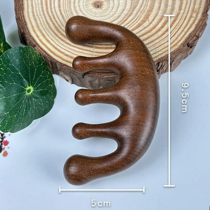 Scalp Relax Meridian Massage Comb Anti-static Blood Circulation Sandalwood Hair Comb Smooth Hair Comfortable Head Massage Comb