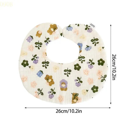 090B Baby Eating Bib for Newborns Comfortable Drooling Bib Saliva Towel Cartoon Print Waterproof Burp Cloth Shower Gift