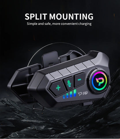 Bluetooth Motorcycle Helmet Headset 5.3 Wireless IPX6 Waterproof Noice Reduction Earphone 2000mah Long Standby Handsfree