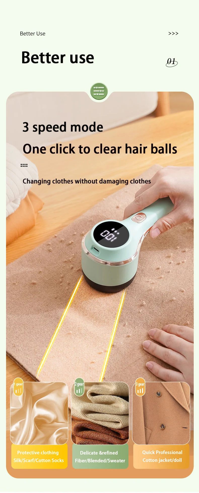 Lint Remover For Clothing Hair Ball Trimmer Fuzz Pellets Clothes Sweater Fabric Shaver with LED Digital Electric Fluff Lint Remo