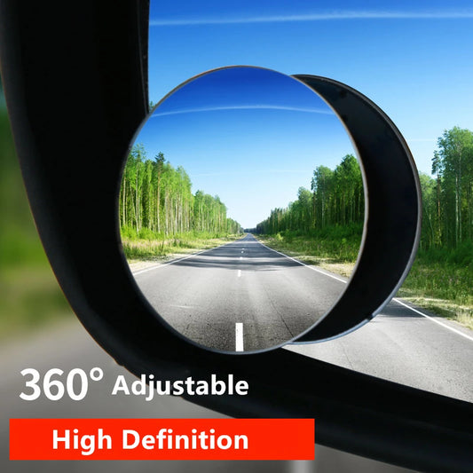 1/2PCS HD 360 Degree Wide Angle Adjustable Car Rear View Convex Mirror Auto Rearview Back Mirror Vehicle Blind Spot Rimless