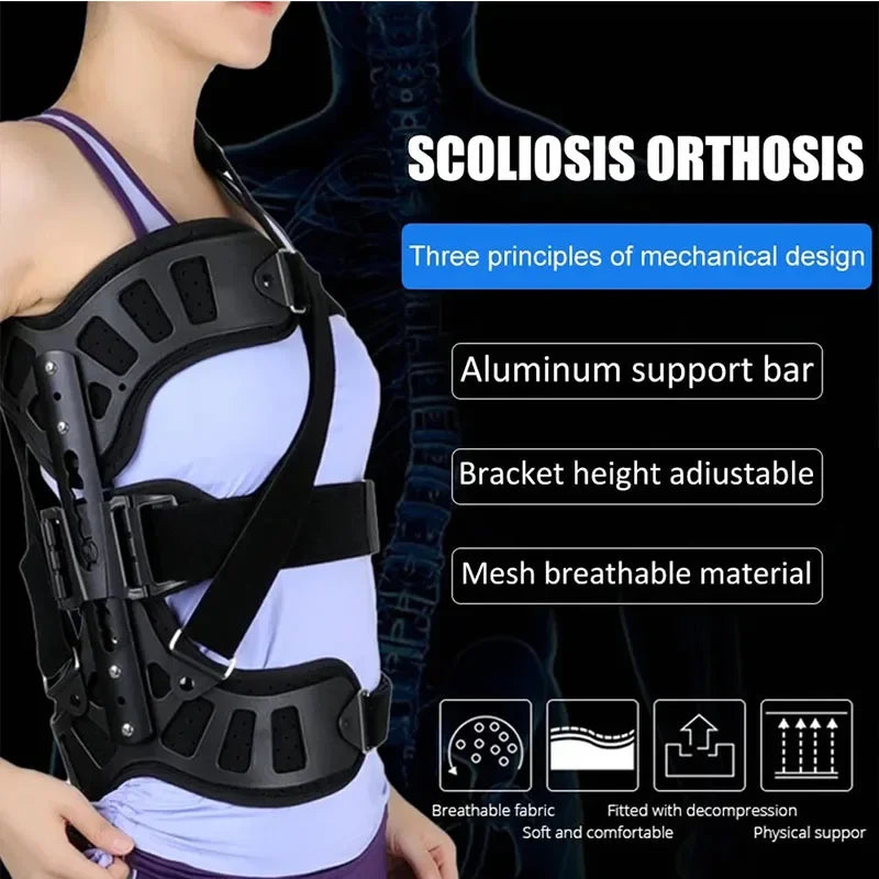 Fixed Spinal Brace Aluminium Alloy Breathable Fixed Spinal Straightener Brace for Children Adults Scoliosis Correcting Brace