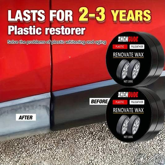 1 Piece 100g Car Repair Kit: Black Interior Wax, Dashboard, Plastic, Tire, Imitation Leather Seat Care Paste, External Plastic Renovation Paste - Comprehensive Rejuvenation Car Interior