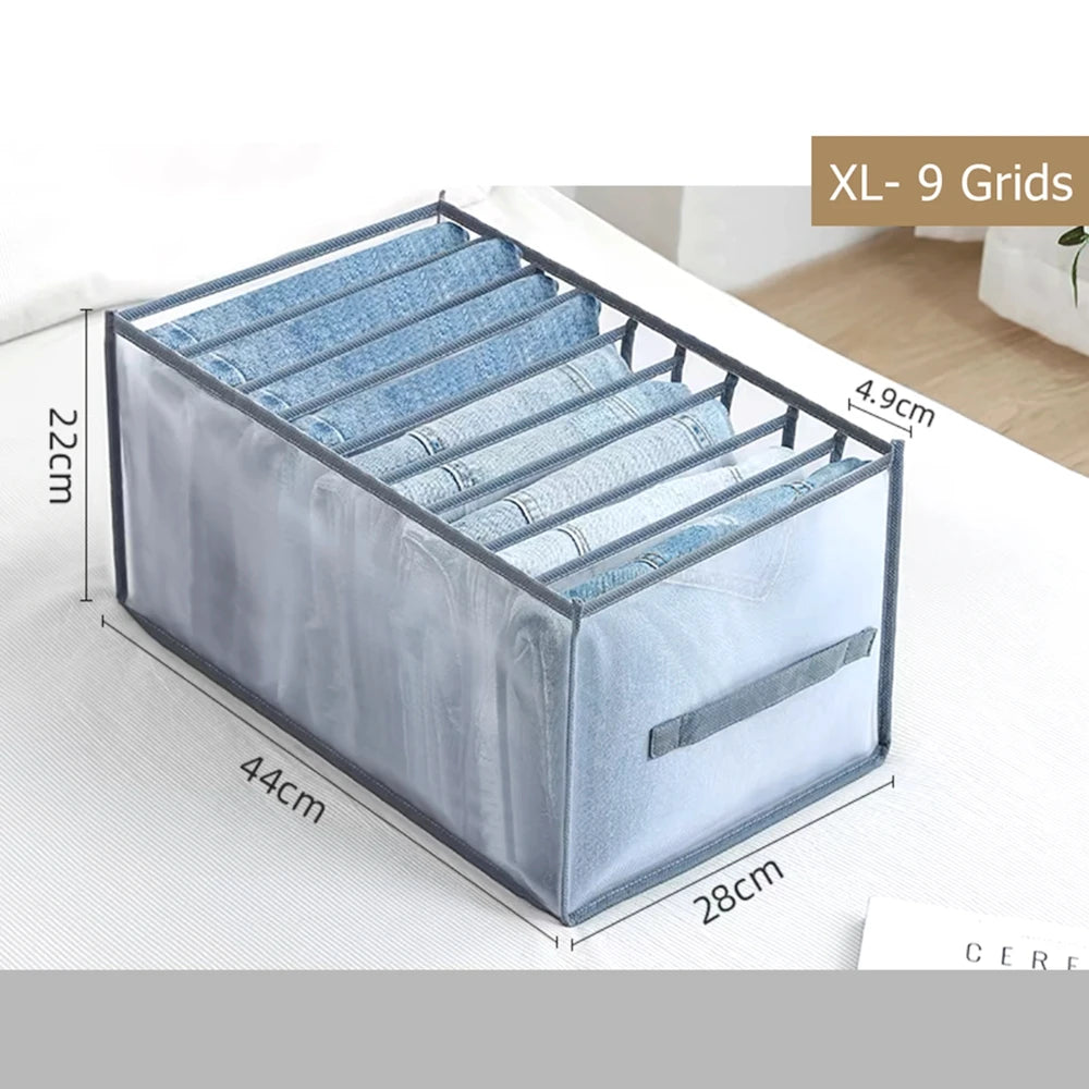 Wardrobe Clothes Organizer 12/9/5 Grids Closet Organizers and Storage for Clothing Jeans Socks Skirts Bra Storage Box Closet