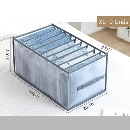 Wardrobe Clothes Organizer 12/9/5 Grids Closet Organizers and Storage for Clothing Jeans Socks Skirts Bra Storage Box Closet