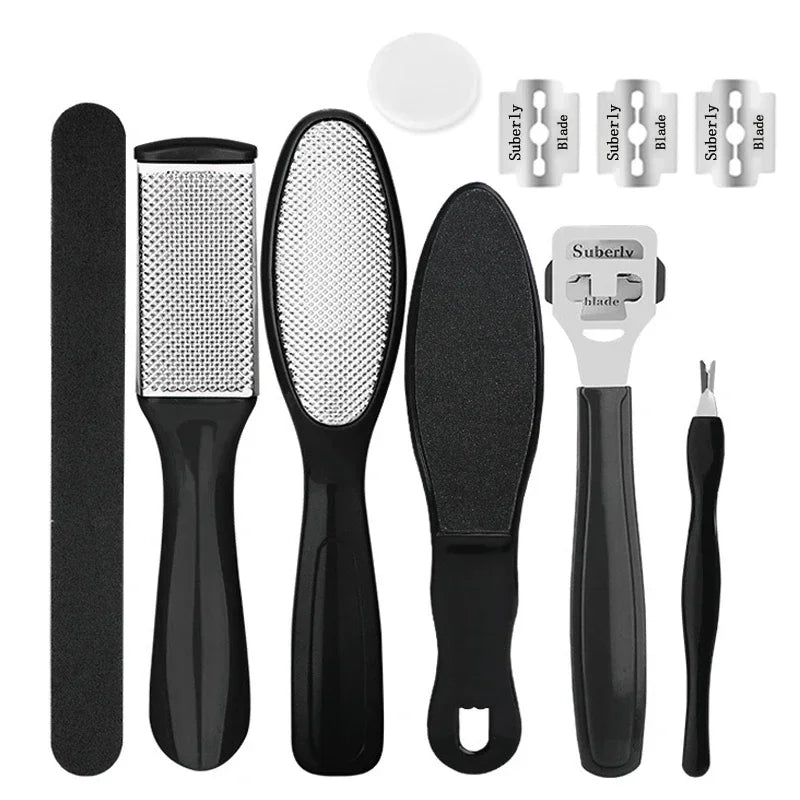 Foot Care Tool Pedicure Manicure Kit Set Stainless Steel Peeling Exfoliating Callus Dead Skin Remover Foot Scrubbing Brush