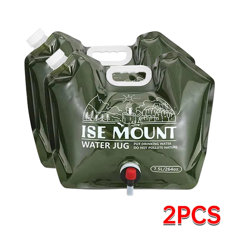 Outdoor 7.5L Water Bag with Faucet Foldable Portable Water Bag Camping Hiking Fishing Large-capacity Water Bottle