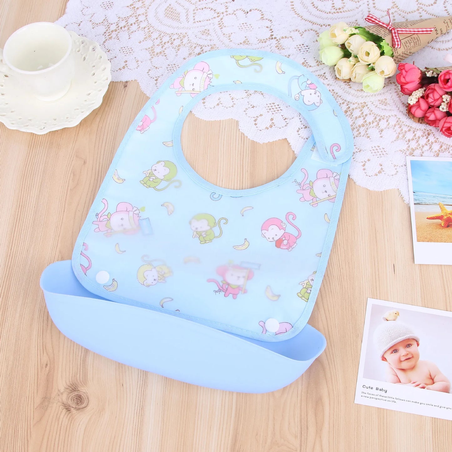 Baby Bib Imitation Silicone Waterproof Rice Pocket Food Eat Dinner Clothing Feeding After Meals Bavoir Tablier Слюнявчики