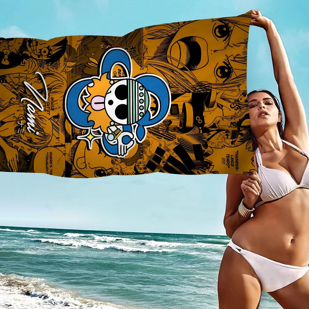 Japanese Anime One P-Piece Cartoon Beach Towel Cute Kawaii Room Decor Bath Girls Children Hand Towels For Bathroom Shower