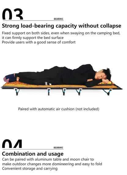 Outdoor Lightweight Folding Bed Portable Camping Bed Simple Military Bed Accompanying Lunch Bed Camping Simple Leisure Bed