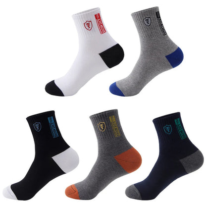5 pairs of men's sports socks for summer casual  sweat absorbing  comfortable  lightweight  breathable basketball