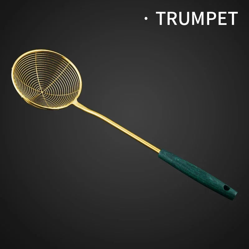 Strainer 304 stainless steel household kitchen scoop Hot pot pot strainer for deep-frying noodles strainer spoon