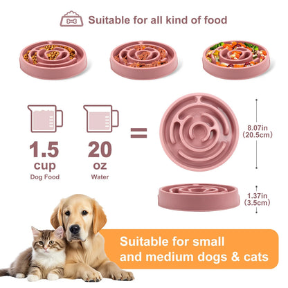 Pet Slow Feeder Dog Bowls Puzzle Dog Bowl with Anti-Slip Slow Feeder & Non-Slip Design Suitable for All Breed Dogs and Cat
