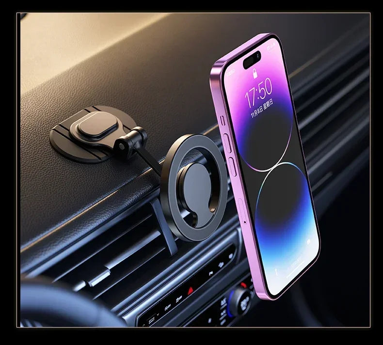Magnetic Car Phone Holder All-Metal 1040° Rotation Cell Phone Stand For Magsafe iPhone 16 15 14 13 12 Pro Max Dashboard Mount