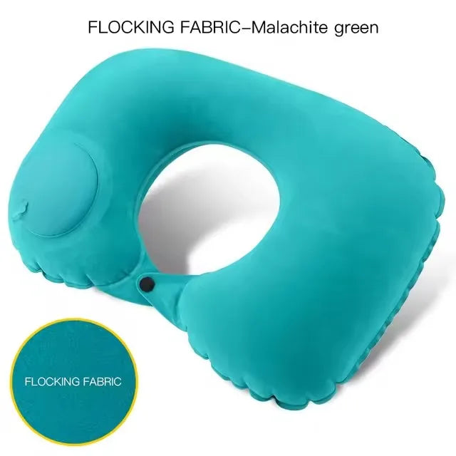 U-Shaped Inflatable Travel Pillow Portable Air Neck Support Cushion Comfortable Sleeping Press to inflate pillow neck pillow