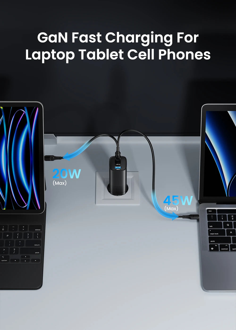 65W GaN USB Type C Fast Charger For Laptop PPS 45W PD QC 3.0 Quick Charge For iPhone 14 13  Samsung Xiaomi Realme Phone Charger