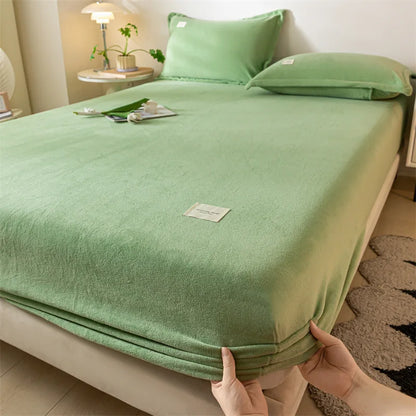 Velvet Thermal Mattress Cover, Plush Fabric Sheets For Winter, Bed Cover, Bed Sheets Set For Single Double King Queen Bed120x200