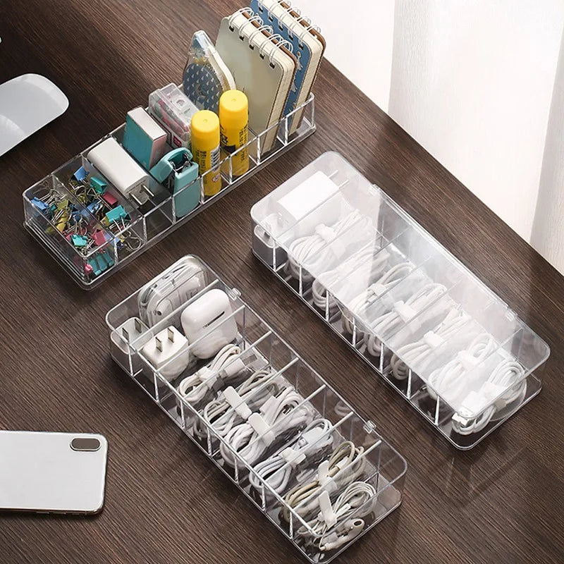 Cable Storage Box Dustproof Power Cable Storage  Wire Manager  Desktop Charging Cable Collect Box