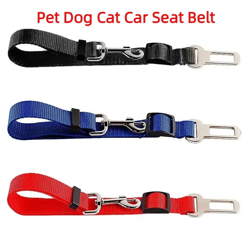 Adjustable Dog Car Seat Belt Safety Harness with Lead Clip Traction Harness for Cats And Dogs Vehicle Pet Seat Accessory