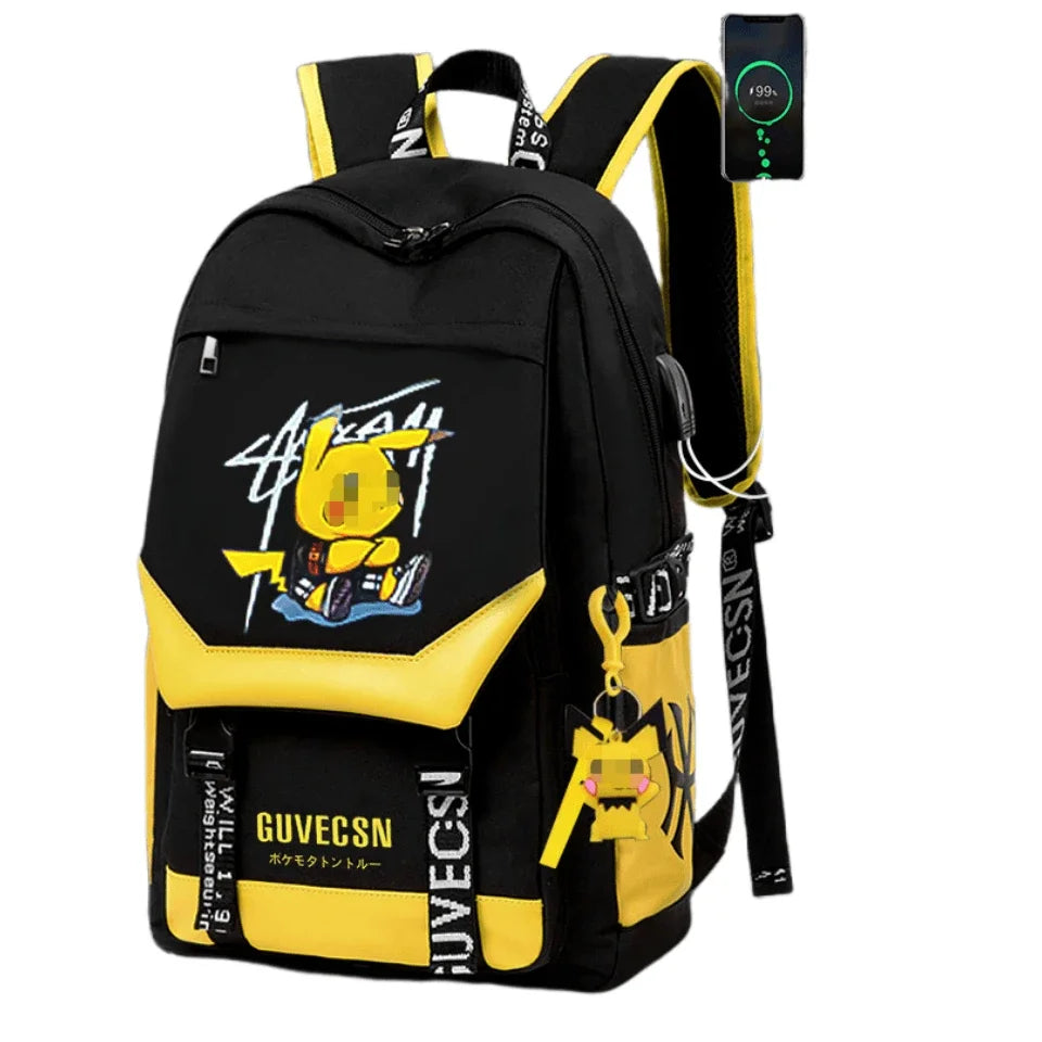 TAKARATOMY Backpack Trolley School Bag Pikachu School Bag Stationery Storage Backpack Multifunctional Travel Bag School Season
