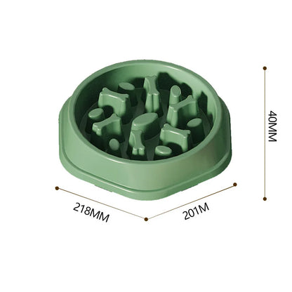 Pet Cat Dog Slow Food Bowl Fat Help Healthy Round Anti-choking Thickened And Non-slip Multiple Colors Shapes