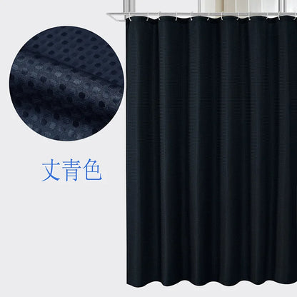Plain Waffle Waterproof and Mildew-proof Polyester Shower Curtain, Bathroom Curtain, Bathroom Partition Curtain, Shower Curtain