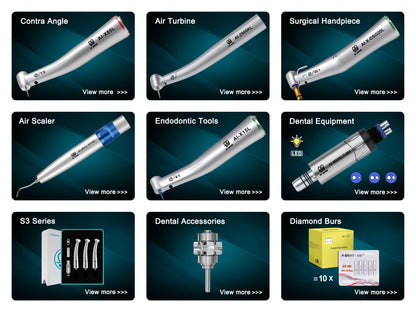 LED Illumination Dental Low Speed Air Motor With Micro Power Generator E-type 2/4/6 Hole Internal Water Spray AI-M205LG