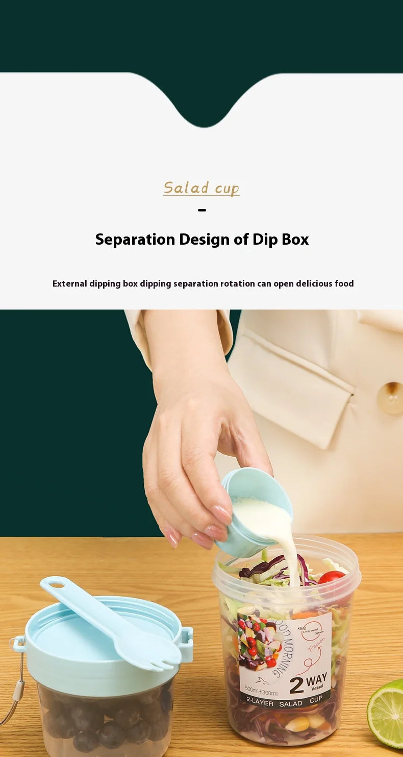 Breakfast On The Go Cups, Salad Cup To Go, Take And Go Yogurt Cereal Overnight Oats Snack Parfait Containers & Salad Dressing Ho