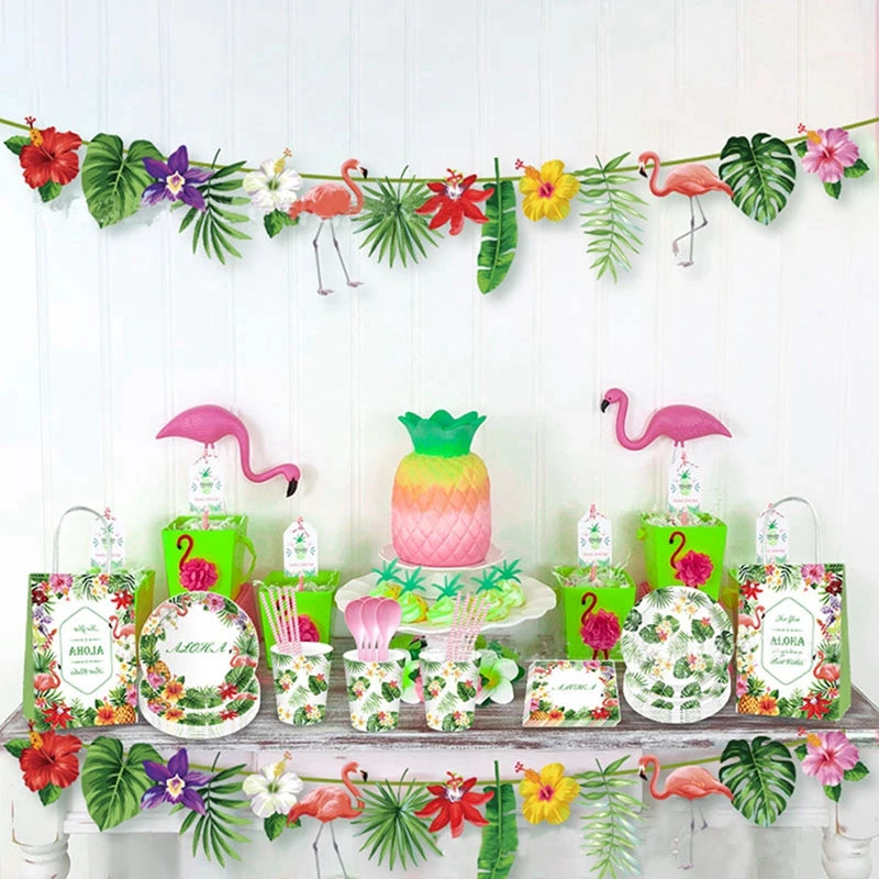 Hawaii Party Luau Flamingo Party Pink Flamingos Decor Pineapple Summer Wedding Party Birthday Girl Hawaiian Party Decor Tropical