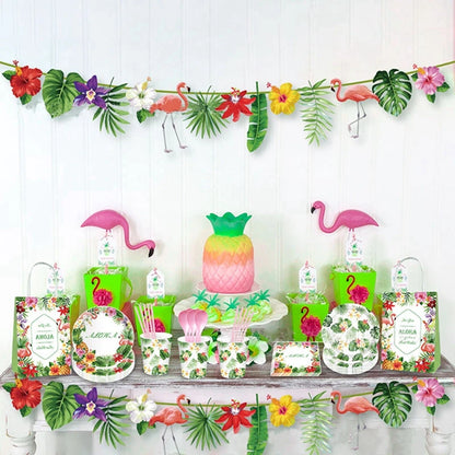 Hawaii Party Luau Flamingo Party Pink Flamingos Decor Pineapple Summer Wedding Party Birthday Girl Hawaiian Party Decor Tropical
