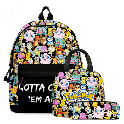 Pokemon Pikachu School Bags Backpacks Anime Kids Bags Kawaii Big Capacity Travel Bag Teenagers Schoolbag Girls Boys Rucksacks
