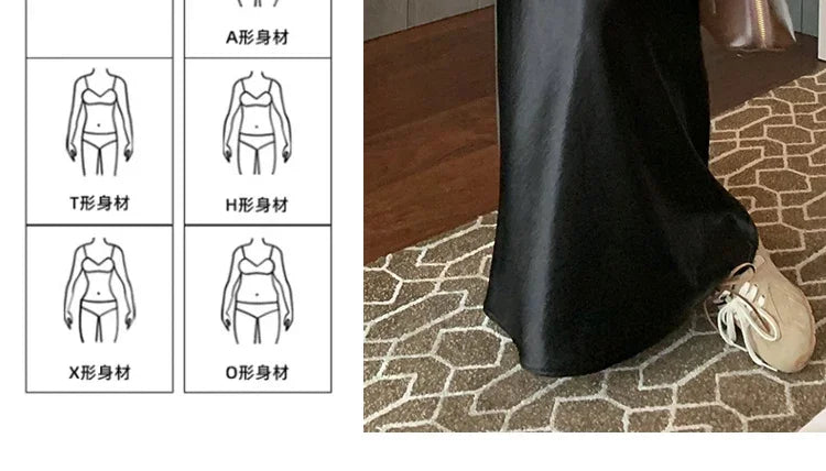 Maternity 2025 New Early Spring Vinegar Satin Covers Strap Slim A-line Long Skirt High Waist Drooping Fish Tail Youth Pregnancy