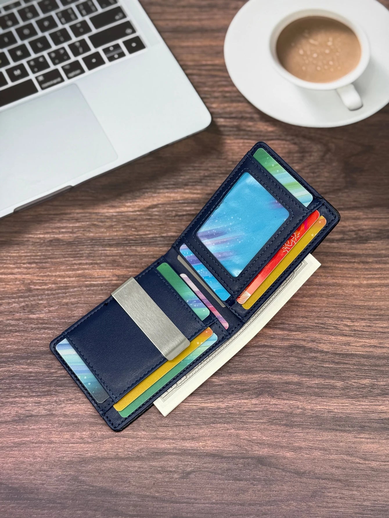 Men's RFID Blocking Card Holder Bifold Wallet With Money Clip Minimalist Pocket Slim Wallet